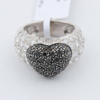 Anillo de corazón de diamantes negros De Grisogono, talla 51