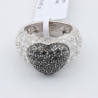 Anillo de corazón de diamantes negros De Grisogono, talla 51