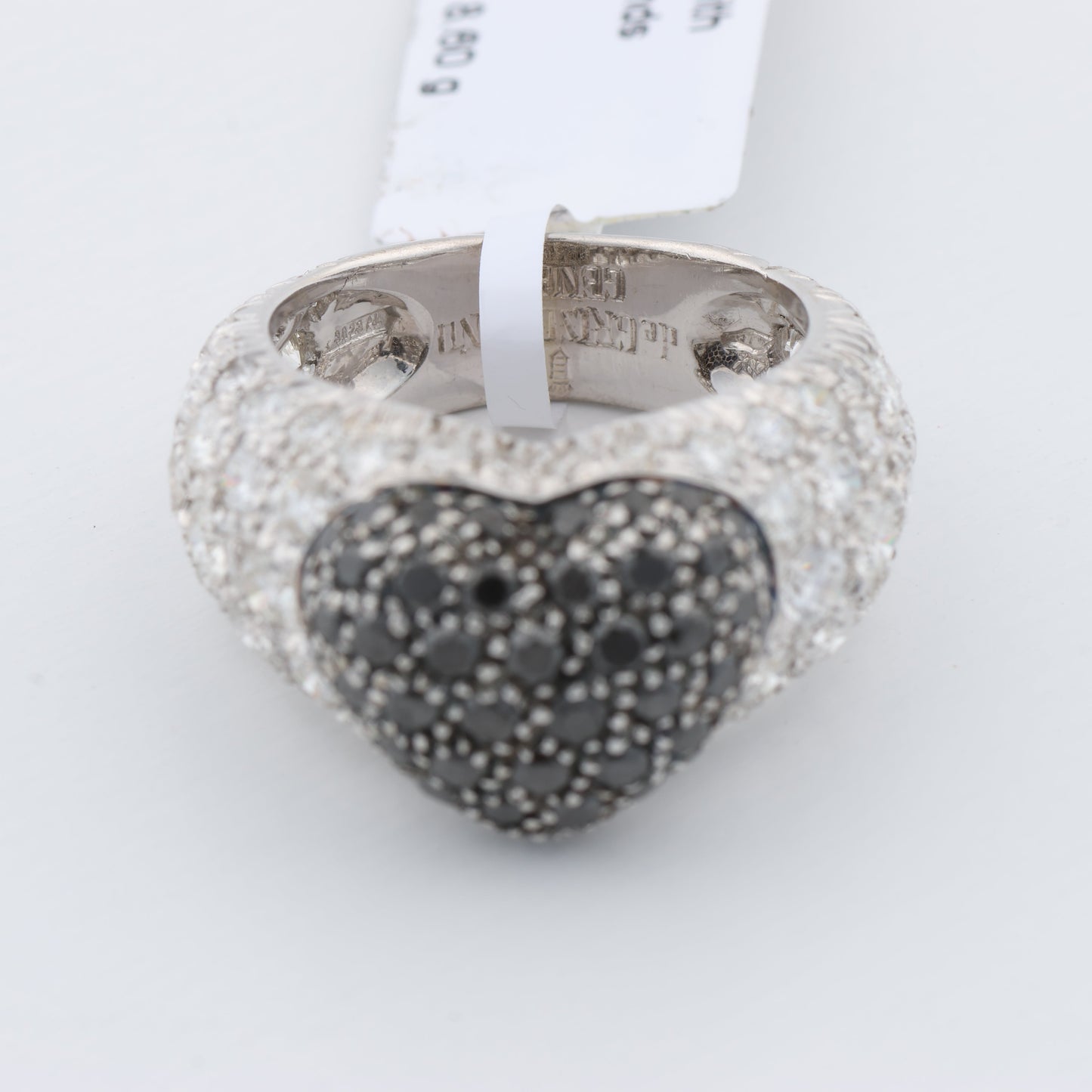 De Grisogono Black Diamond Heart Ring, Size 51