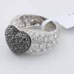 De Grisogono Black Diamond Heart Ring, Size 51