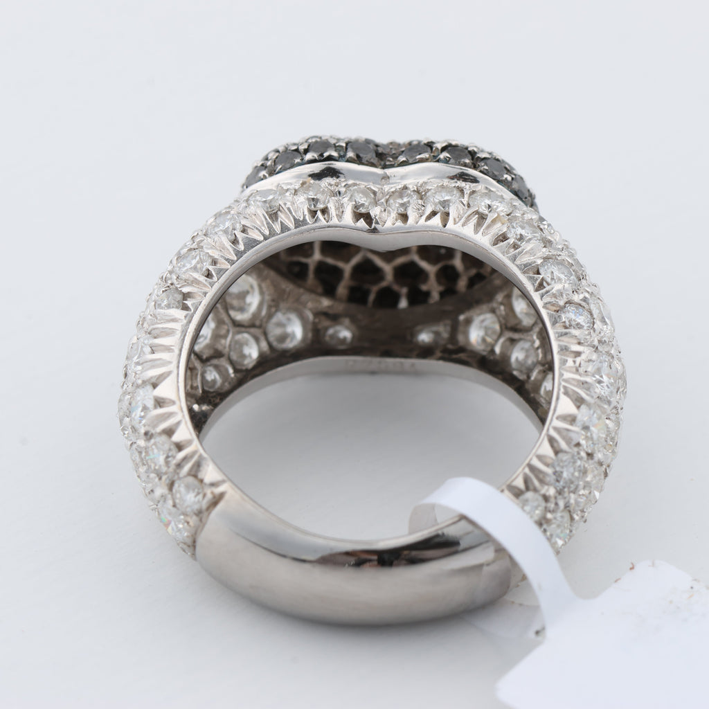 Anillo de corazón de diamantes negros De Grisogono, talla 51