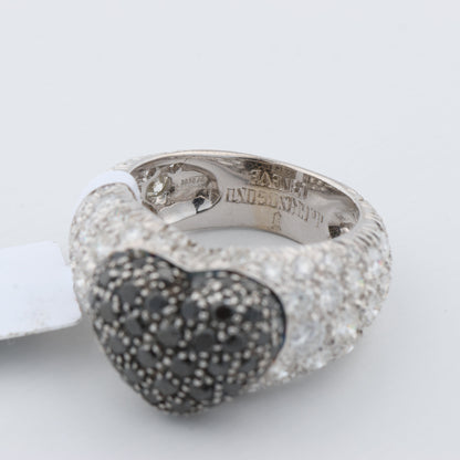 De Grisogono Black Diamond Heart Ring, Size 51