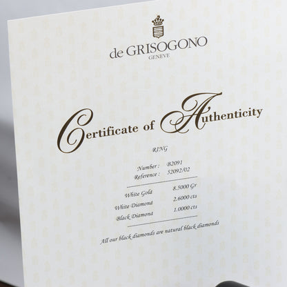 De Grisogono Black Diamond Heart Ring, Size 51