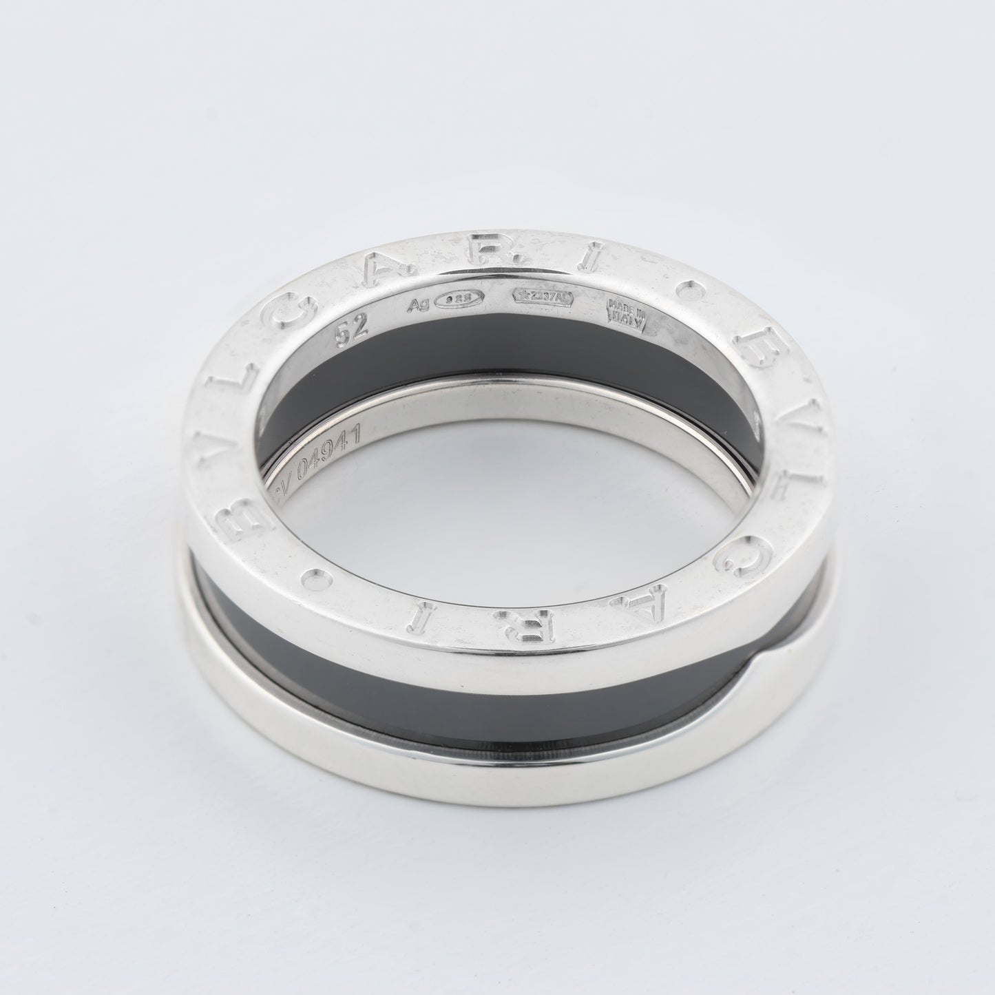 Bvlgari B.Zero 1 „Save the Children“ Charity-Ring 925 x Keramik 6,2 g Schwarz × Silber, Größe 52 EU