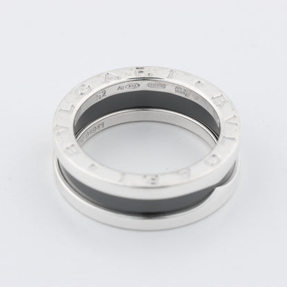Bague caritative Bvlgari B.Zero 1 « Save the Children » en argent 925 et céramique, 6,2 g, noire et argent, taille 52 UE