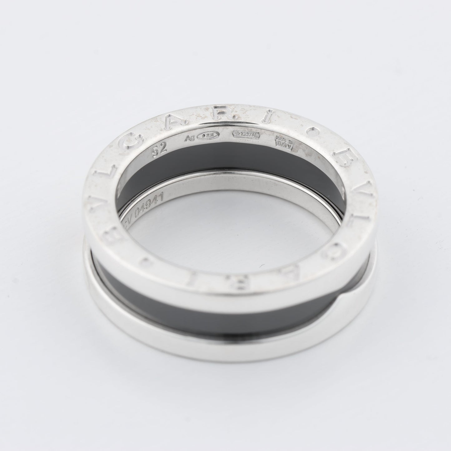 Bvlgari B.Zero 1 „Save the Children“ Charity-Ring 925 x Keramik 6,2 g Schwarz × Silber, Größe 52 EU