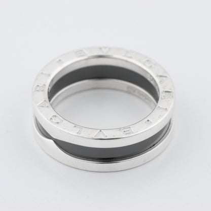 Bague caritative Bvlgari B.Zero 1 « Save the Children » en argent 925 et céramique, 6,2 g, noire et argent, taille 52 UE