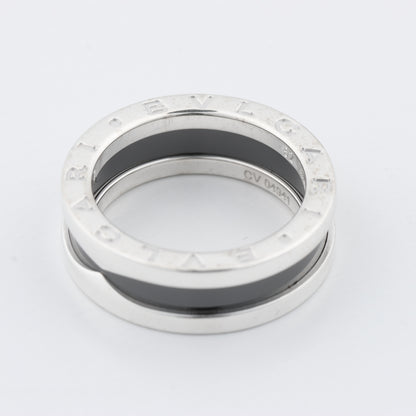 Bague caritative Bvlgari B.Zero 1 « Save the Children » en argent 925 et céramique, 6,2 g, noire et argent, taille 52 UE