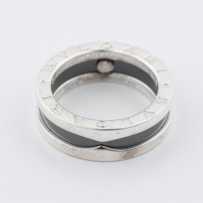Bague caritative Bvlgari B.Zero 1 « Save the Children » en argent 925 et céramique, 6,2 g, noire et argent, taille 52 UE