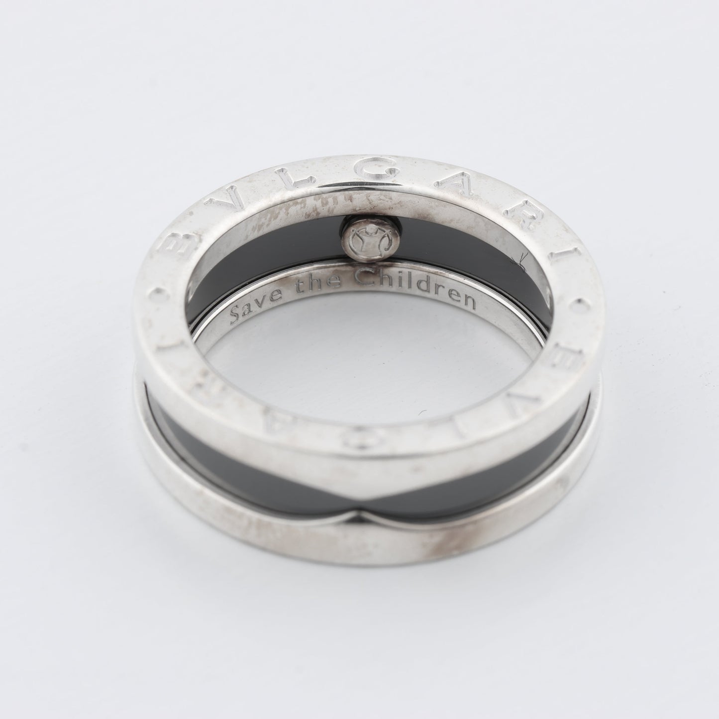 Bvlgari B.Zero 1 „Save the Children“ Charity-Ring 925 x Keramik 6,2 g Schwarz × Silber, Größe 52 EU