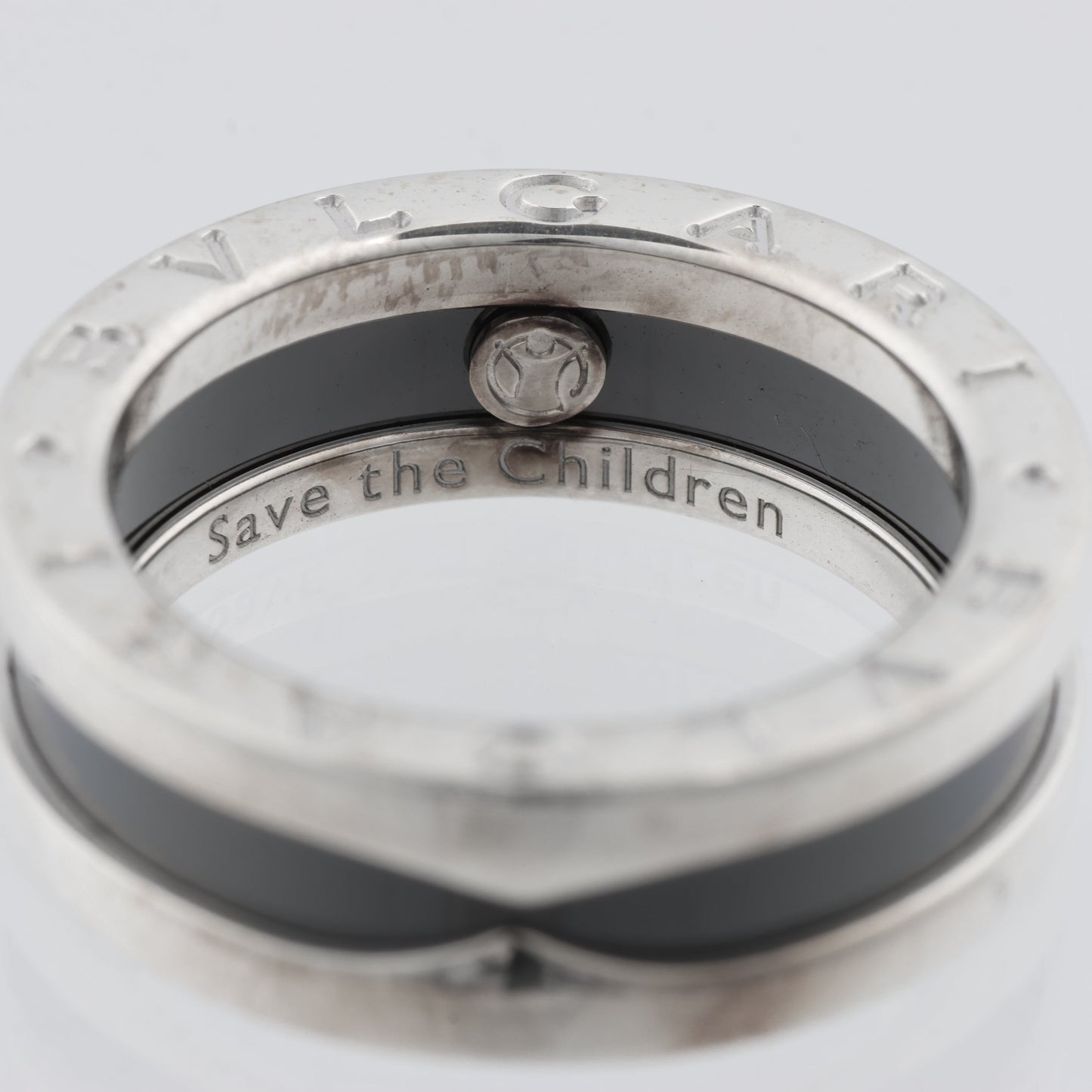 Bvlgari B.Zero 1 „Save the Children“ Charity-Ring 925 x Keramik 6,2 g Schwarz × Silber, Größe 52 EU