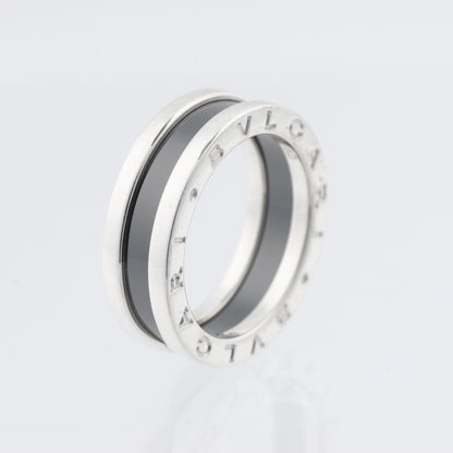 Bague caritative Bvlgari B.Zero 1 « Save the Children » en argent 925 et céramique, 6,2 g, noire et argent, taille 52 UE