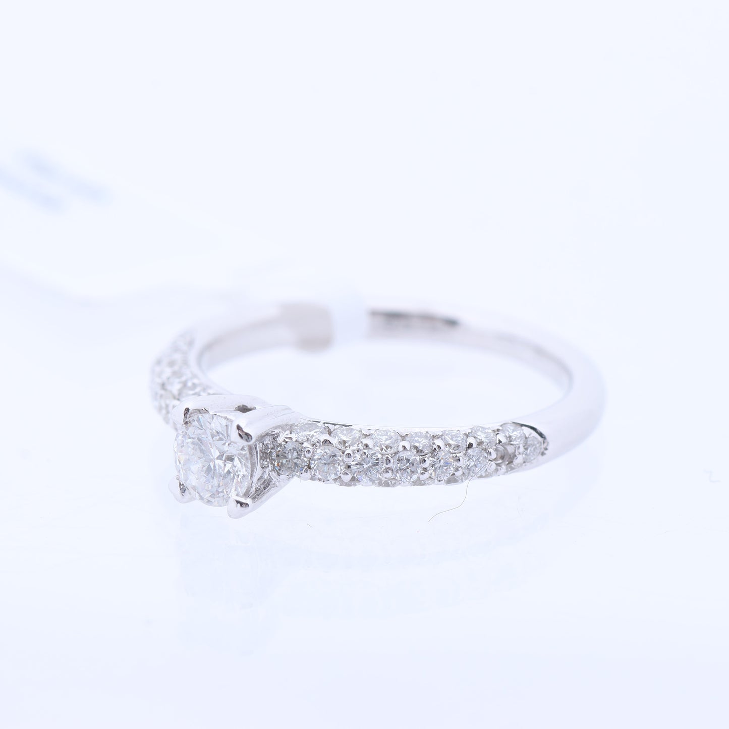 Non Signe / Unsigned 14K White Gold Ring with 45 Natural Diamonds