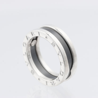 Bague caritative Bvlgari B.Zero 1 « Save the Children » en argent 925 et céramique, 6,2 g, noire et argent, taille 52 UE