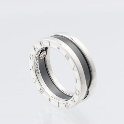 Bague caritative Bvlgari B.Zero 1 « Save the Children » en argent 925 et céramique, 6,2 g, noire et argent, taille 52 UE