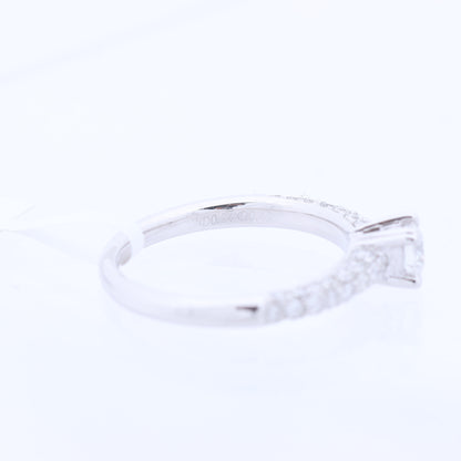 Non Signe / Unsigned 14K White Gold Ring with 45 Natural Diamonds