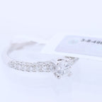 Non Signe / Unsigned 14K White Gold Ring with 45 Natural Diamonds