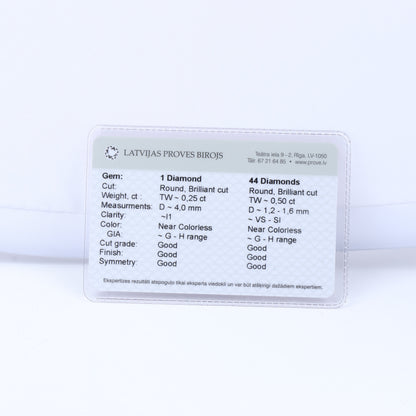 Non Signe / Unsigned 14K White Gold Ring with 45 Natural Diamonds