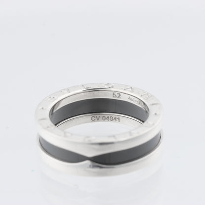 Bague caritative Bvlgari B.Zero 1 « Save the Children » en argent 925 et céramique, 6,2 g, noire et argent, taille 52 UE