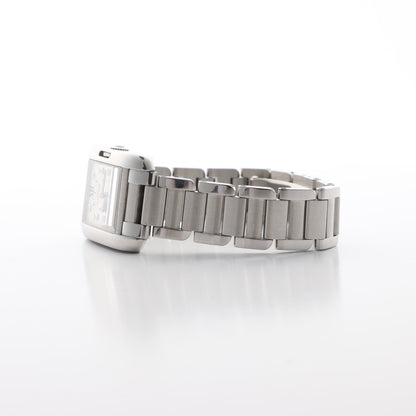 Cartier Tank Anglaise W4TA0003 3485312740UX SS QZ Silver-Face Watch