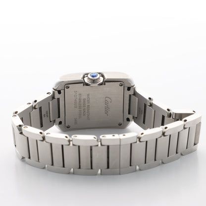 Cartier Tank Anglaise W4TA0003 3485312740UX SS QZ Silver-Face Watch
