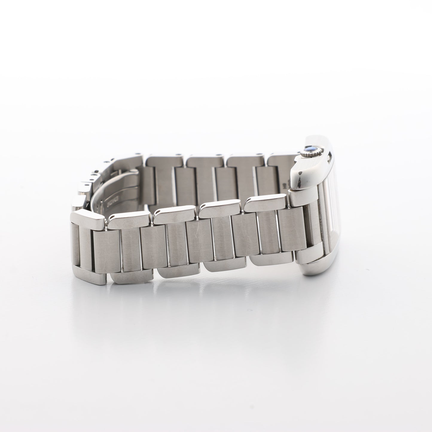 Cartier Tank Anglaise W4TA0003 3485312740UX SS QZ Silver-Face Watch