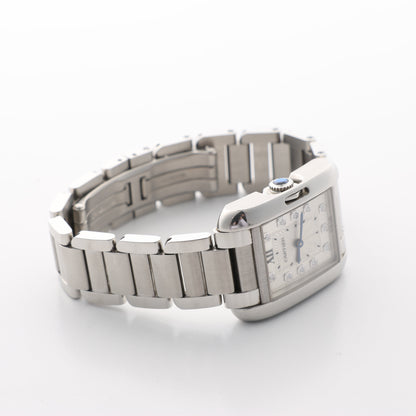 Cartier Tank Anglaise W4TA0003 3485312740UX SS QZ Silver-Face Watch