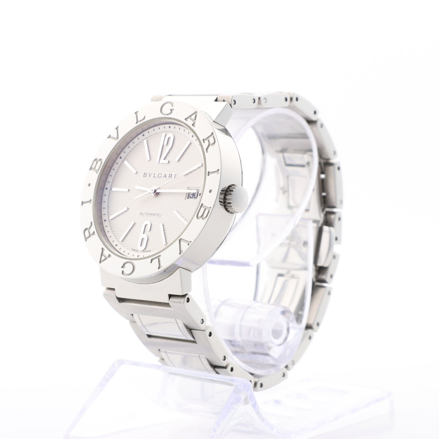 Bvlgari Bvlgari Bvlgari BB38WSSD AUTO L8718 SS AT Uhr mit silbernem Zifferblatt