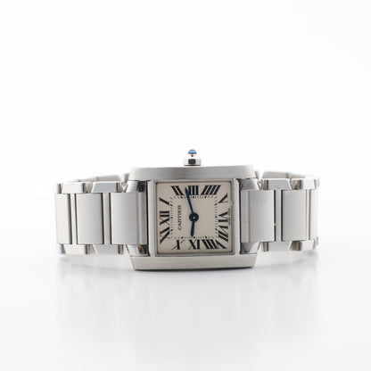 Cartier Tank Francaise W51008Q3 2384533804LX SS QZ Ivory-Face Watch