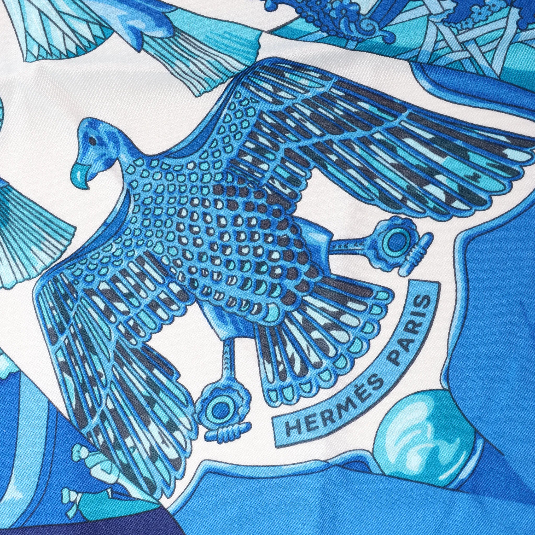 Hermès Carré 70 "soleil de soie" Silk handkerchief in Blue
