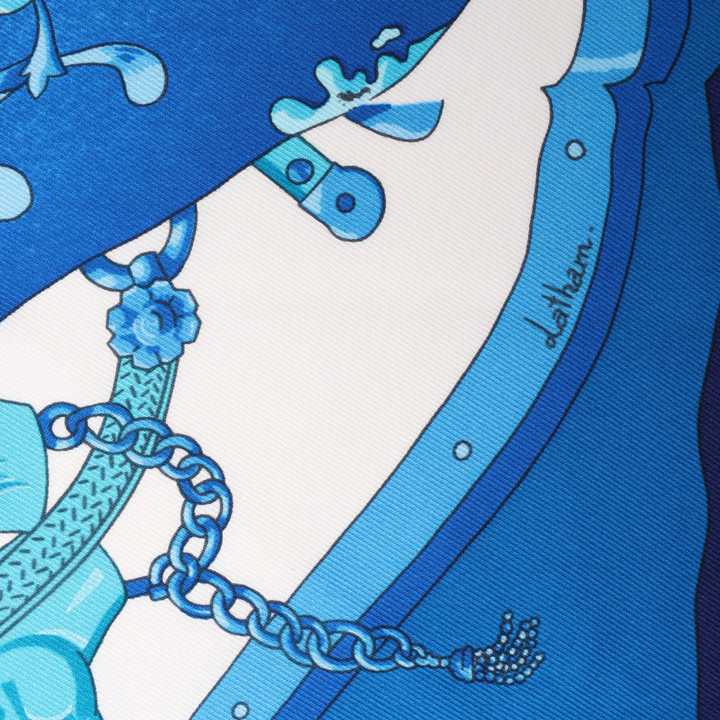 Hermès Carré 70 "soleil de soie" Silk handkerchief in Blue