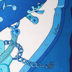 Hermès Carré 70 "soleil de soie" Silk handkerchief in Blue