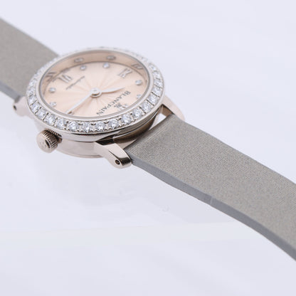 Montre Blancpain Lady Bird 814 WG et cuir AT, cadran argenté N00062001 92R0A052A