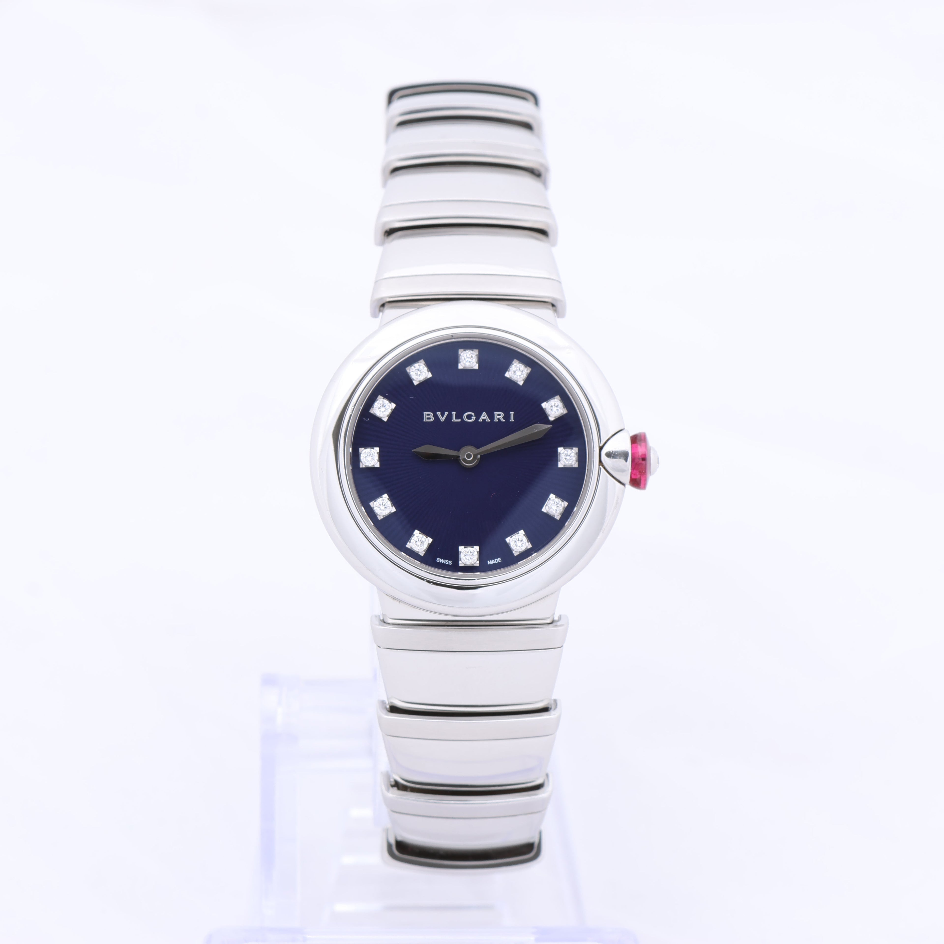 Bvlgari Lucea LU28S L4136 SS QZ Blue-Face Watch
