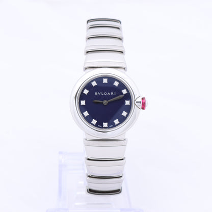 Bvlgari Lucea LU28S L4136 SS QZ Uhr mit blauem Zifferblatt