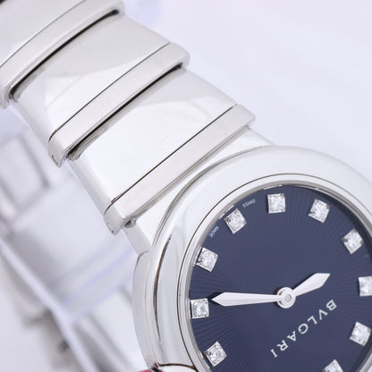 Bvlgari Lucea LU28S L4136 SS QZ Uhr mit blauem Zifferblatt