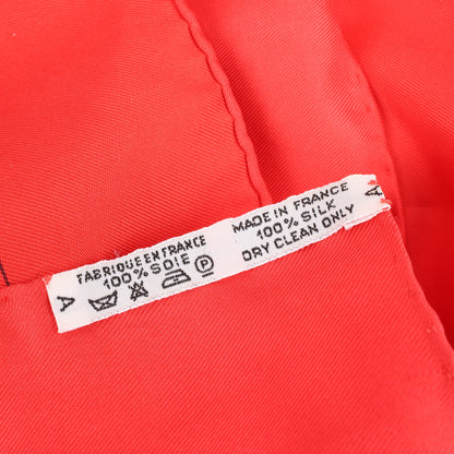 Hermès Carré 90 " Eperon d'or" Silk handkerchief in Red