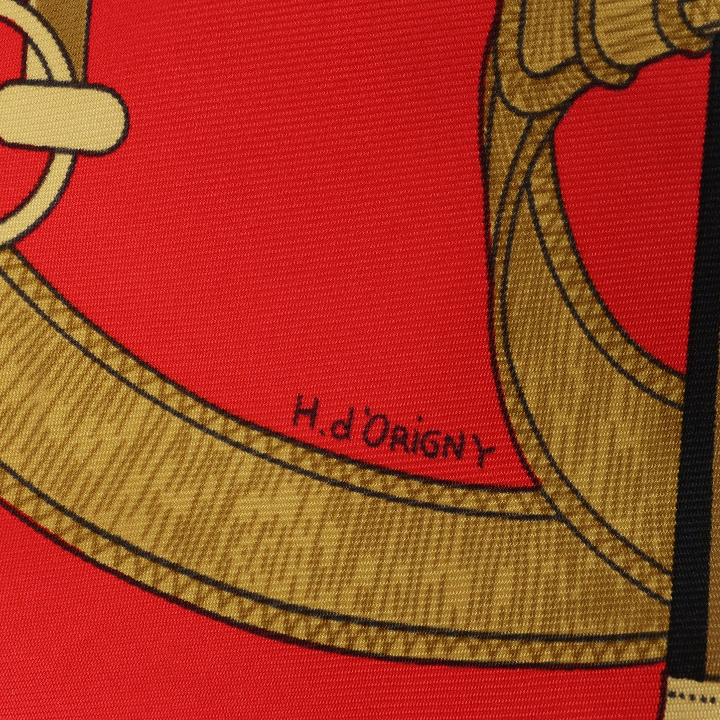 Hermès Carré 90 " Eperon d'or" Silk handkerchief in Red