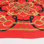 Hermès Carré 90 " Eperon d'or" Silk handkerchief in Red