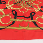 Hermès Carré 90 " Eperon d'or" Silk handkerchief in Red