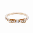 AVALONE Bow Diamond Ring K18(YG) 2.2g 0.25 ct