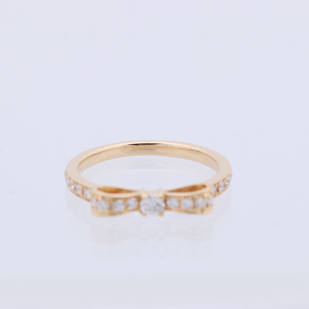 AVALONE Bow Diamond Ring K18(YG) 2.2g 0.25 ct