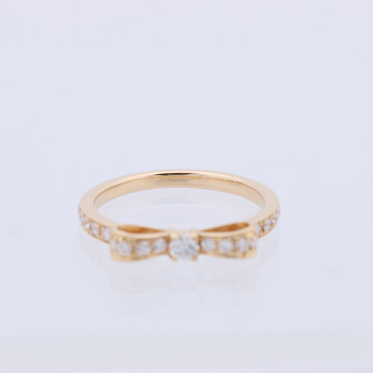 AVALONE Bow Diamond Ring K18(YG) 2.2g 0.25 ct