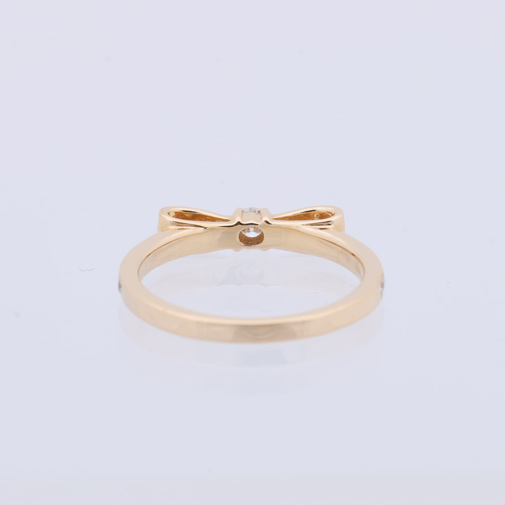 AVALONE Bow Diamond Ring K18(YG) 2.2g 0.25 ct