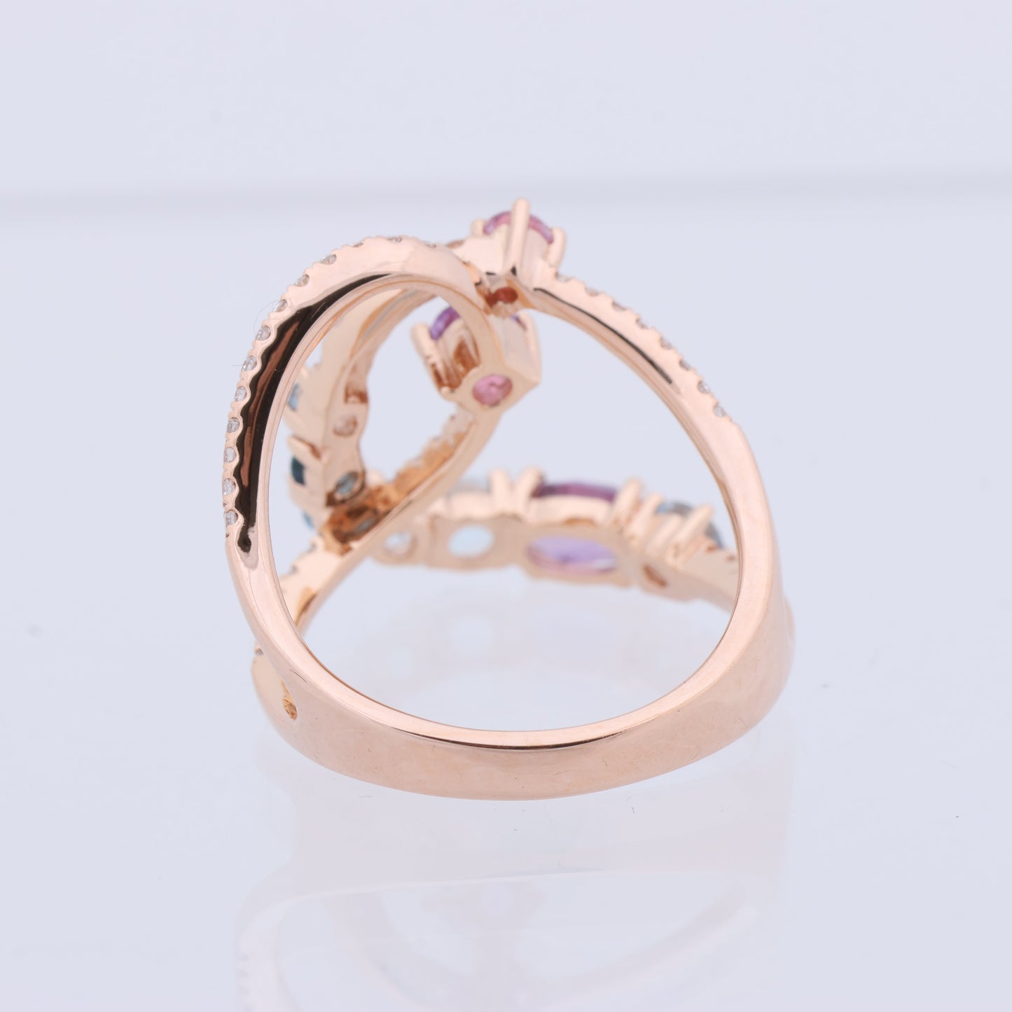 Non Signe / Unsigned Diamond Ring in Multicolor K18PG 5.3g 129 S008 D026