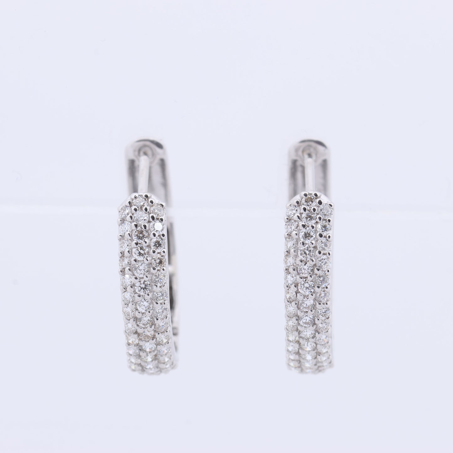 Non Signe / Unsigned Diamond Earrings K18WG 4.4g 1.0 ct
