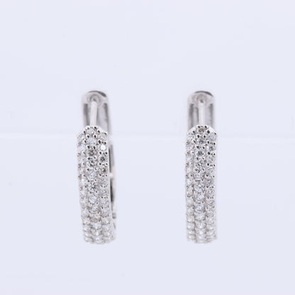 Non Signe / Unsigned Diamond Earrings K18WG 4.4g 1.0 ct