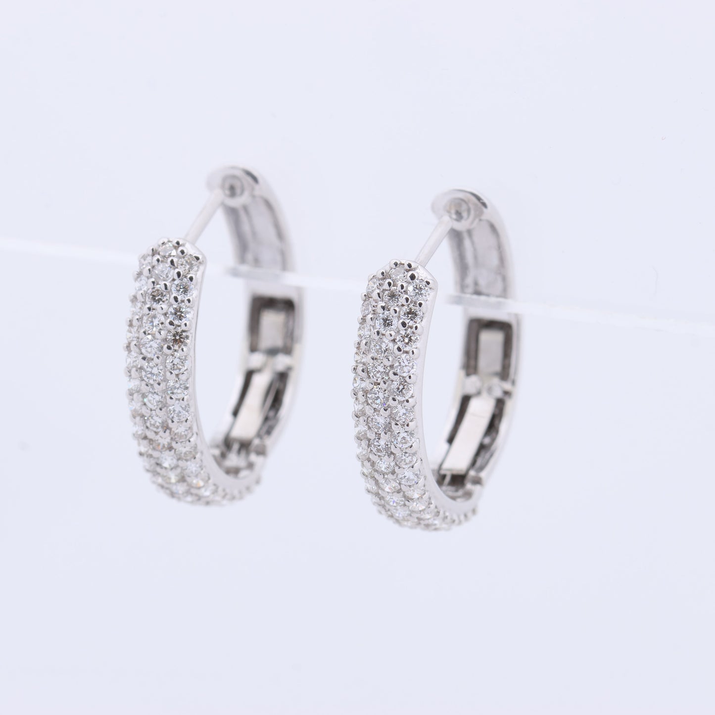 Non Signe / Unsigned Diamond Earrings K18WG 4.4g 1.0 ct