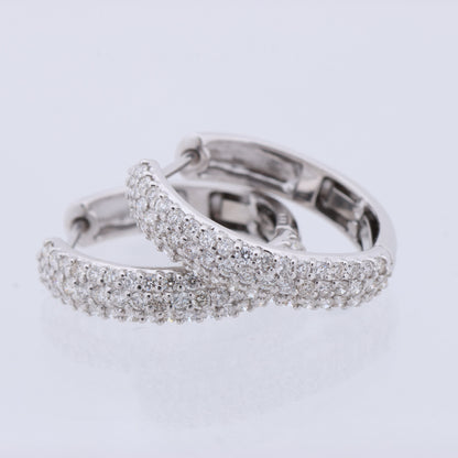 Non Signe / Unsigned Diamond Earrings K18WG 4.4g 1.0 ct