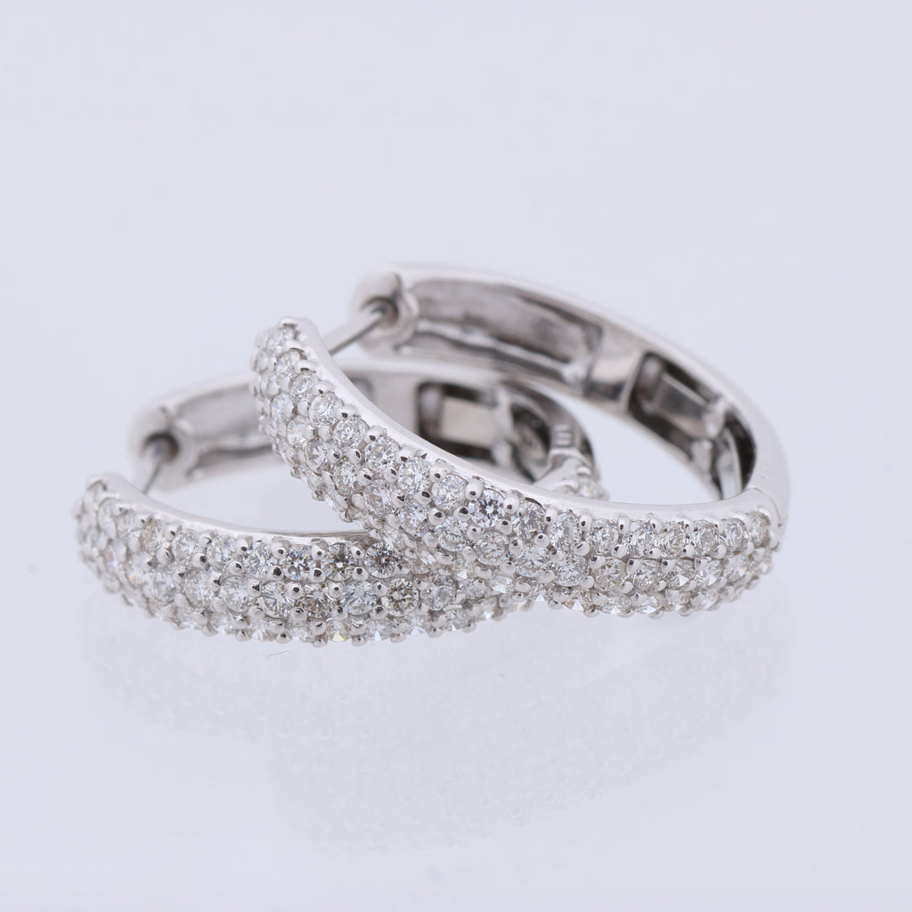 Non Signe / Unsigned Diamond Earrings K18WG 4.4g 1.0 ct